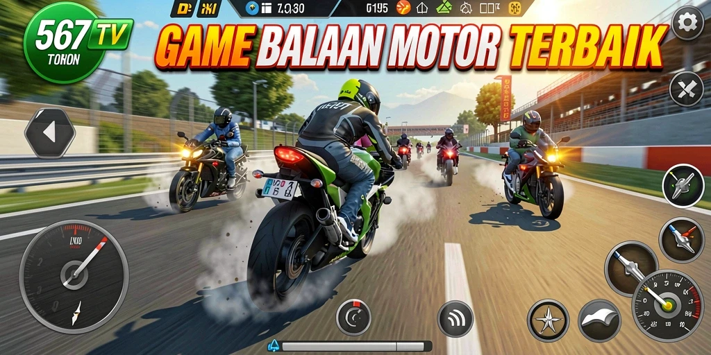 Tampilan mendebarkan dari balapan motor dalam 567TV.