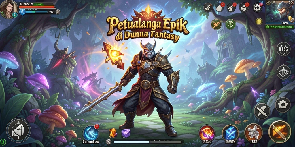 Screenshot menunjukkan gameplay RPG yang menakjubkan dan menantang.