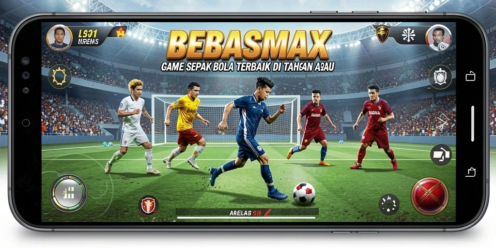 Tampilan BEBASMAX yang menampilkan para pemain di lapangan.