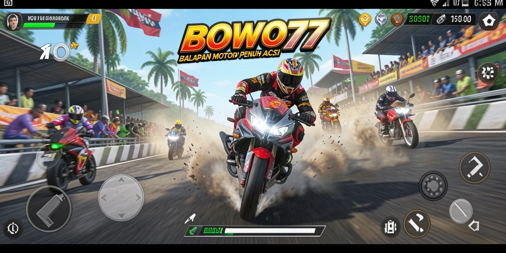 Gameplay mendebarkan saat balapan motor di BOWO77.