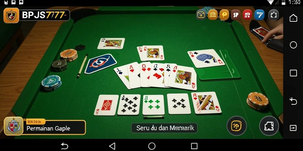 Screenshot utama BPJS777 menampilkan gameplay Gaple yang seru.