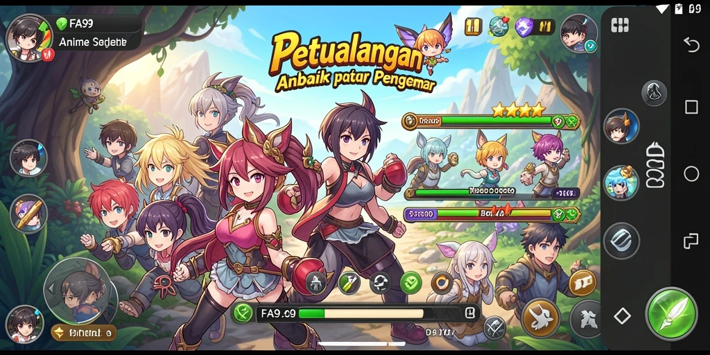 Screenshot dari FA99 menampilkan aksi seru karakter anime.