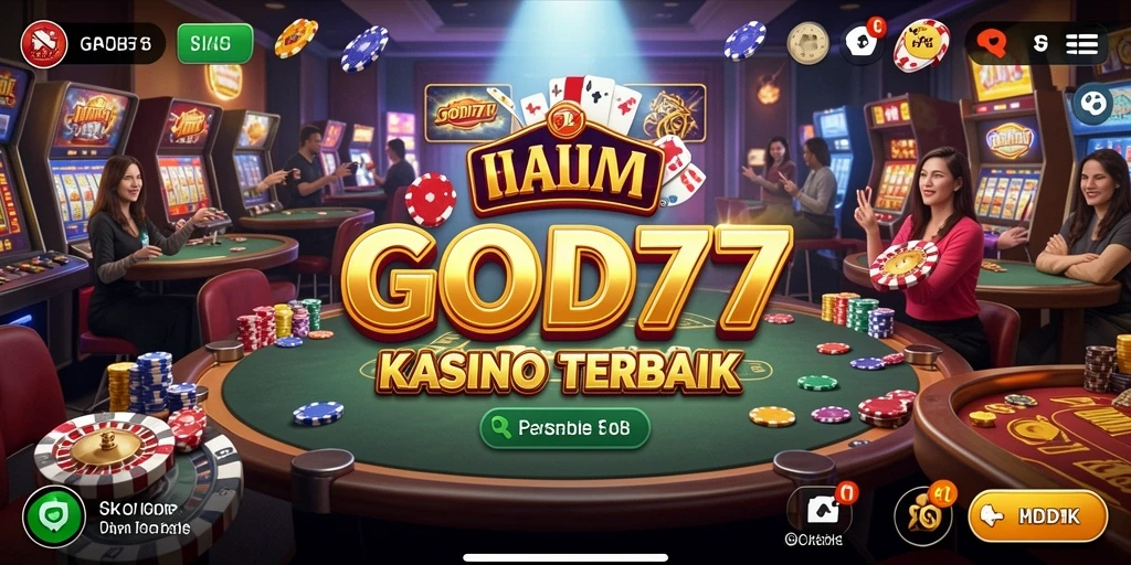 Screenshot menampilkan gameplay seru dalam aplikasi Kasino GOD77.