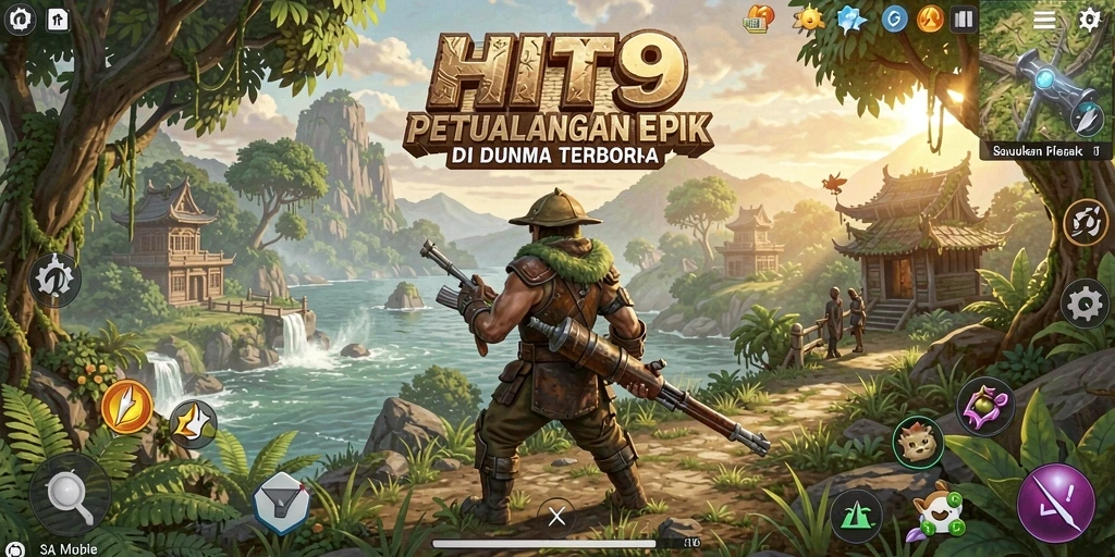 Screenshot HIT9 menunjukkan pemain menjelajahi lingkungan Open World yang indah.