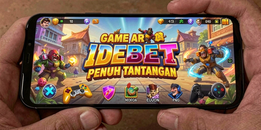 Screenshot utama IDEBET menampilkan aksi gameplay Arcade yang seru.