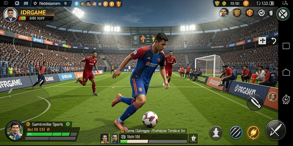 Menampilkan aksi seru dalam game olahraga IDRGAME.
