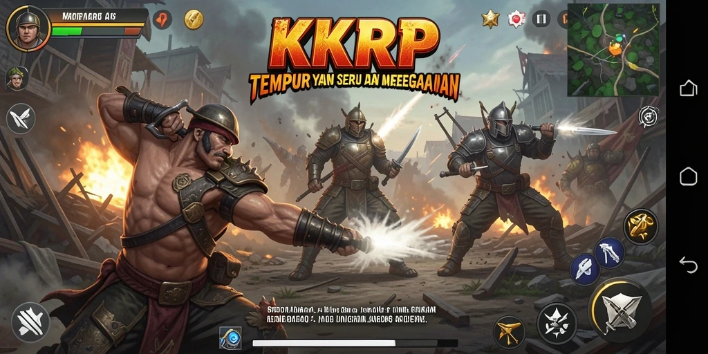 Screenshot utama KKRP menampilkan aksi tembak-menembak yang intens dalam gameplay TPS.