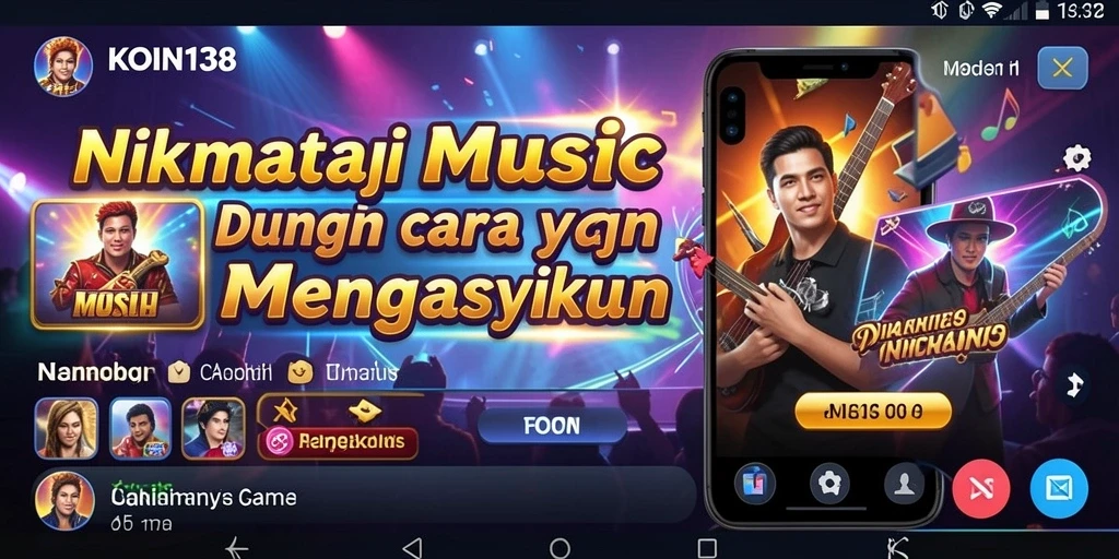 Tampilan gameplay <strong>KOIN138</strong> dengan lirik dan fitur karaoke yang seru.