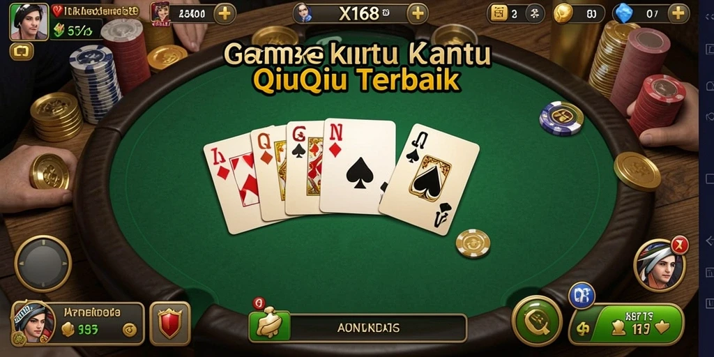 Tangkapan layar utama X168 yang menampilkan gameplay QiuQiu yang seru.
