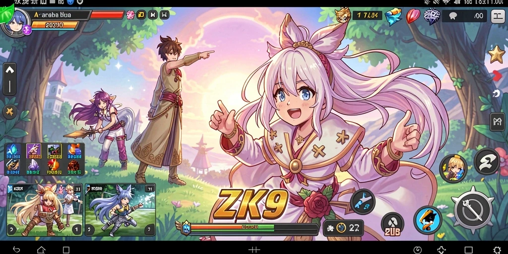Tampilan gameplay menarik dalam dunia anime yang memukau.